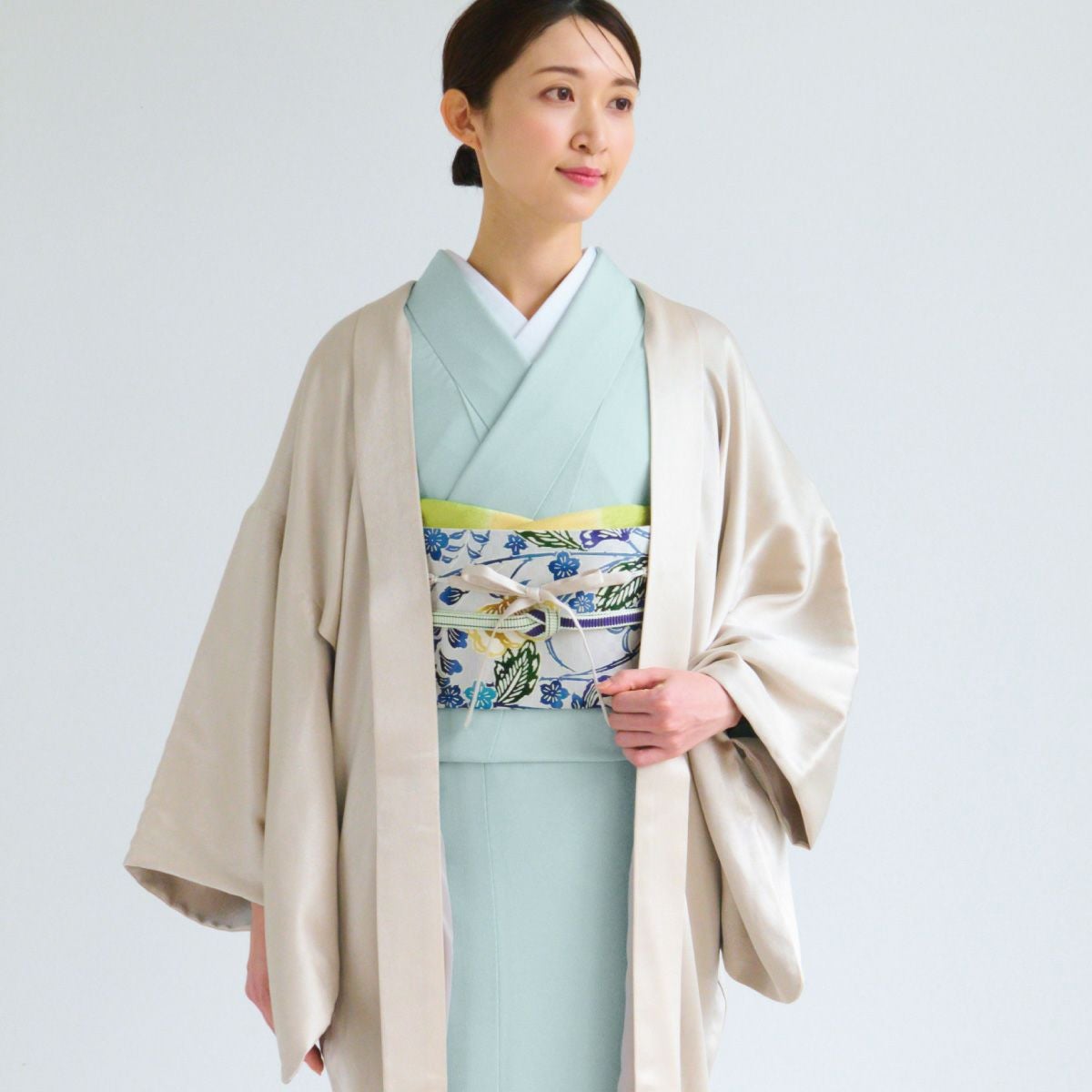 CHIKUMO-千雲-】洗える着物 東レシルック江戸小紋 鮫/青磁 袷小紋