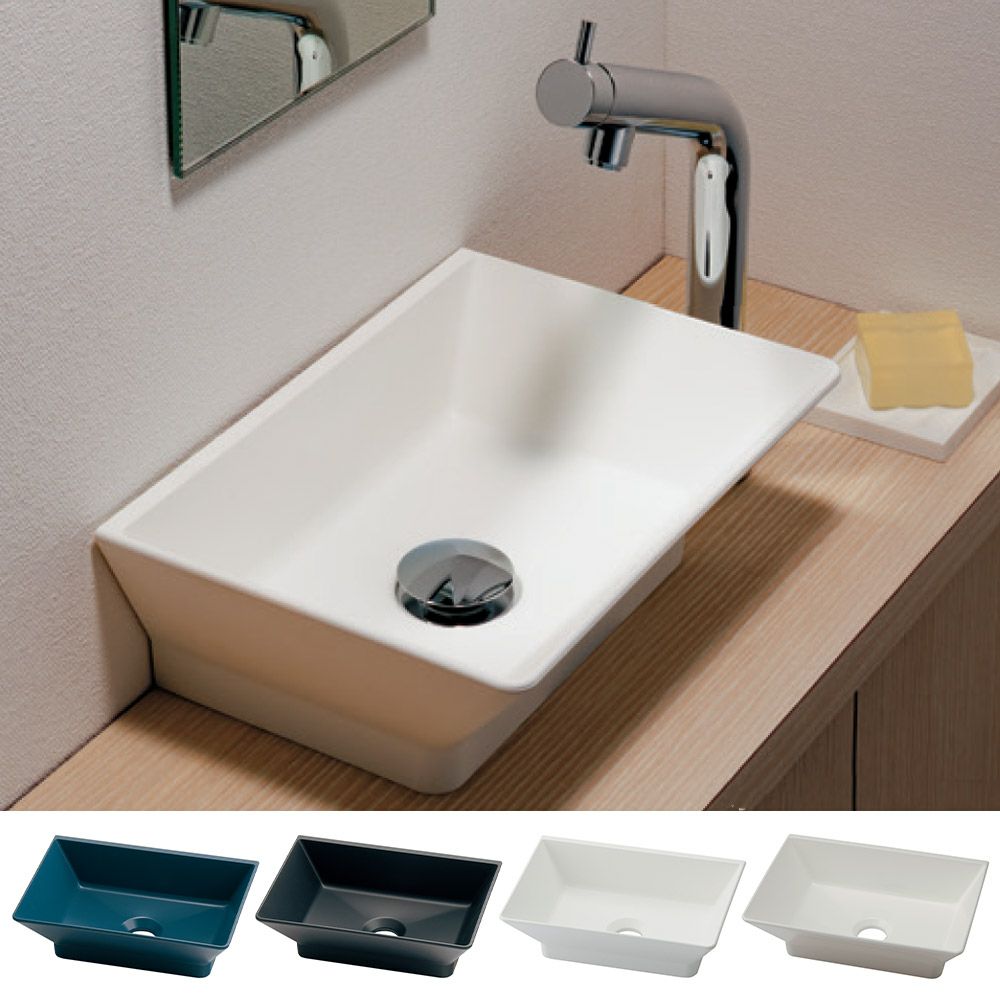 カクダイ 493-262 角型手洗器 W300×D215×H100 置型・壁掛け兼用 FRP