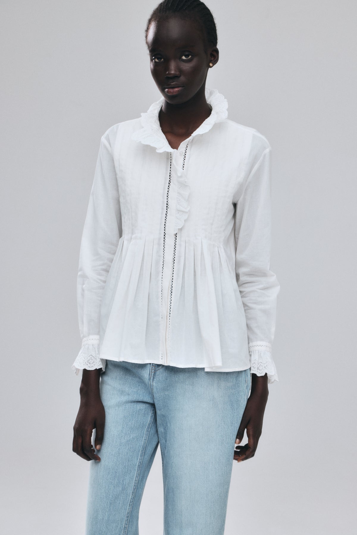 Geometric Lace Blouse – L'AUBE BLANC