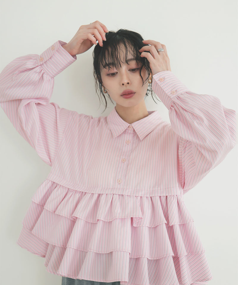 ストライプフリルシャツ – LIAN