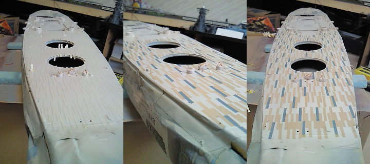 ニチモ1/200戦艦大和」木甲板工作について（過去の工作です