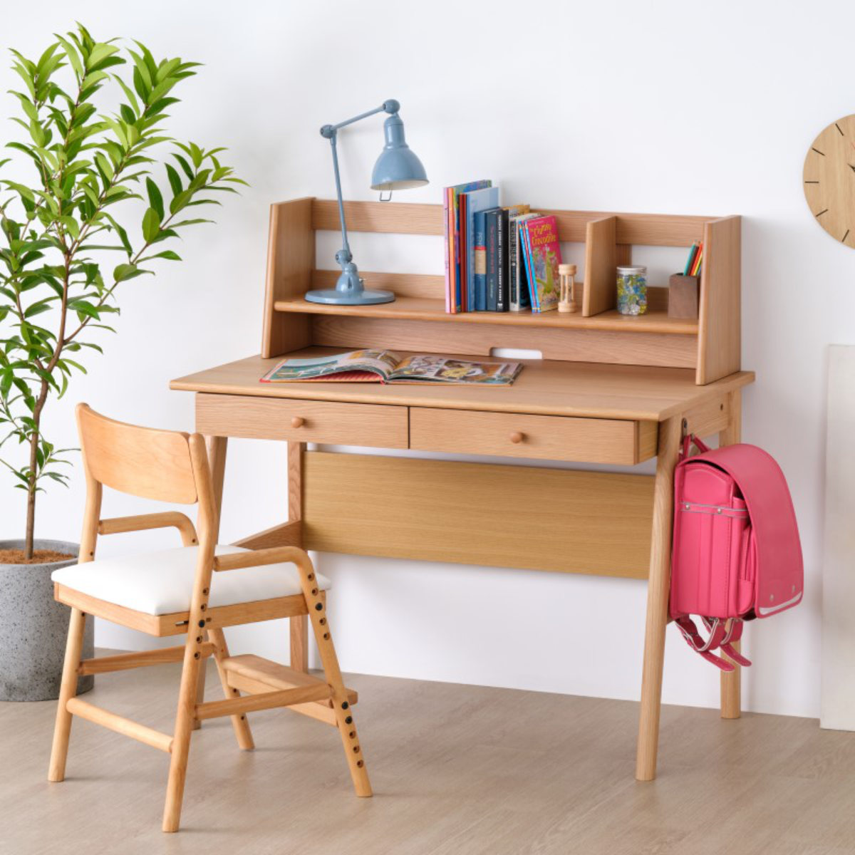 学習机 幅105cm シンプル 木製 RESCO （ 学習デスク デスク 勉強机