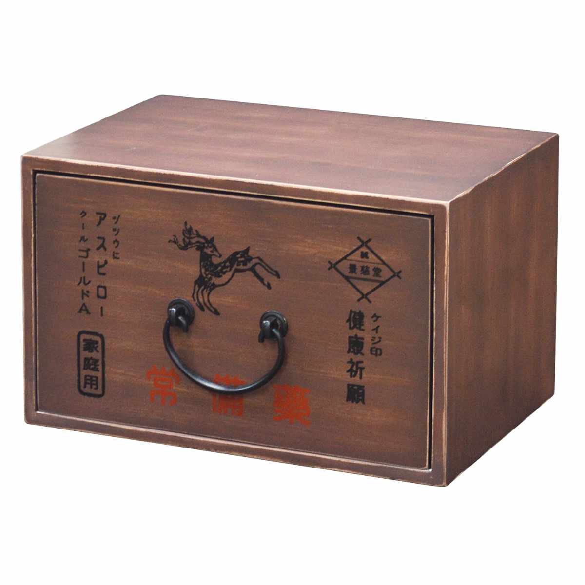 dショッピング |レトロ薬箱 シカ 木製 （ 薬箱 くすり箱 薬入れ 収納