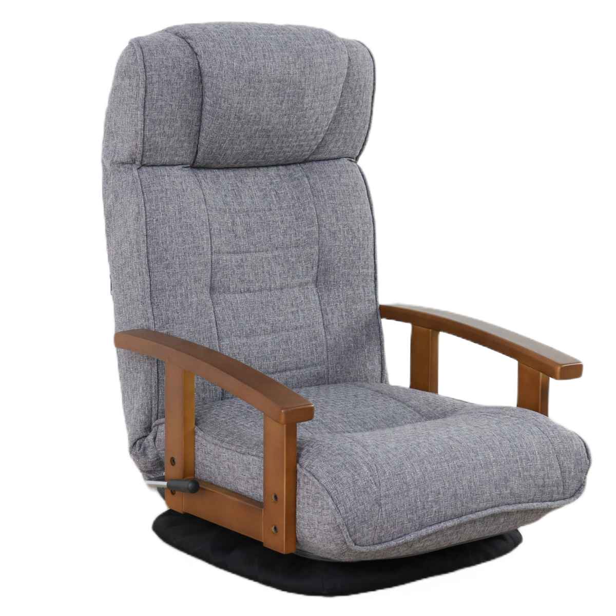 dショッピング |座椅子 回転式 座面高23cm 14段階リクライニング