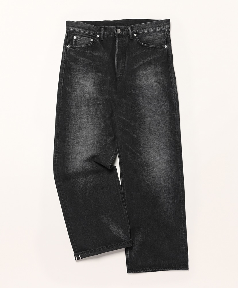 Selvage Denim Five Pocket Wide Straight Pants -DARK FADE-(1(MEN
