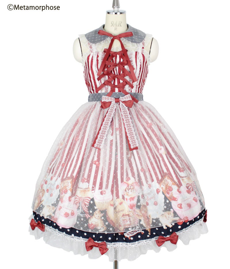 Cats and Cherry Cake JSK with Overskirt by Metamorphose Temps de Fille