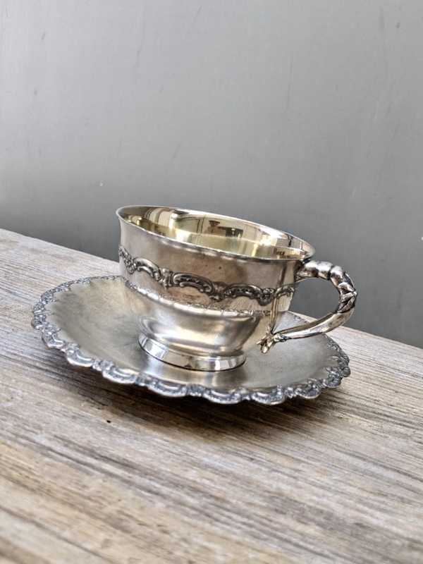 カップ＆ソーサー Pairpoint Mfg Co Quadruple Silver Plate