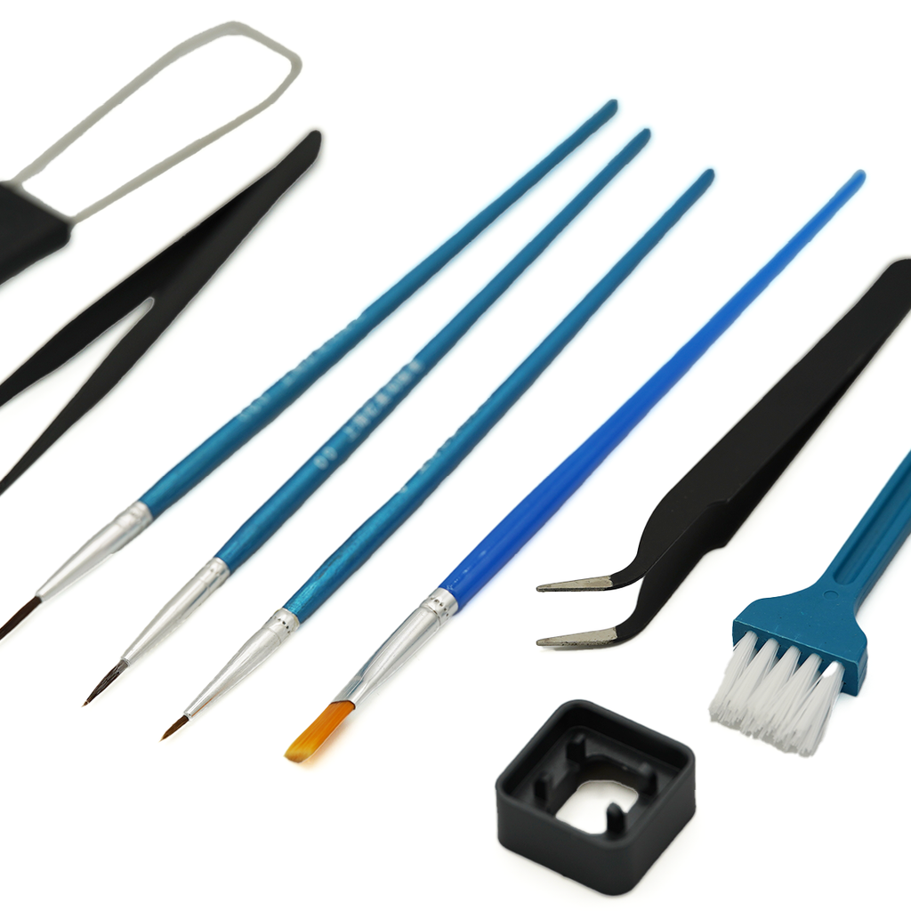 Keyboard Tool Kit with Keycap Puller, Tweezers, Brush, Lubricant