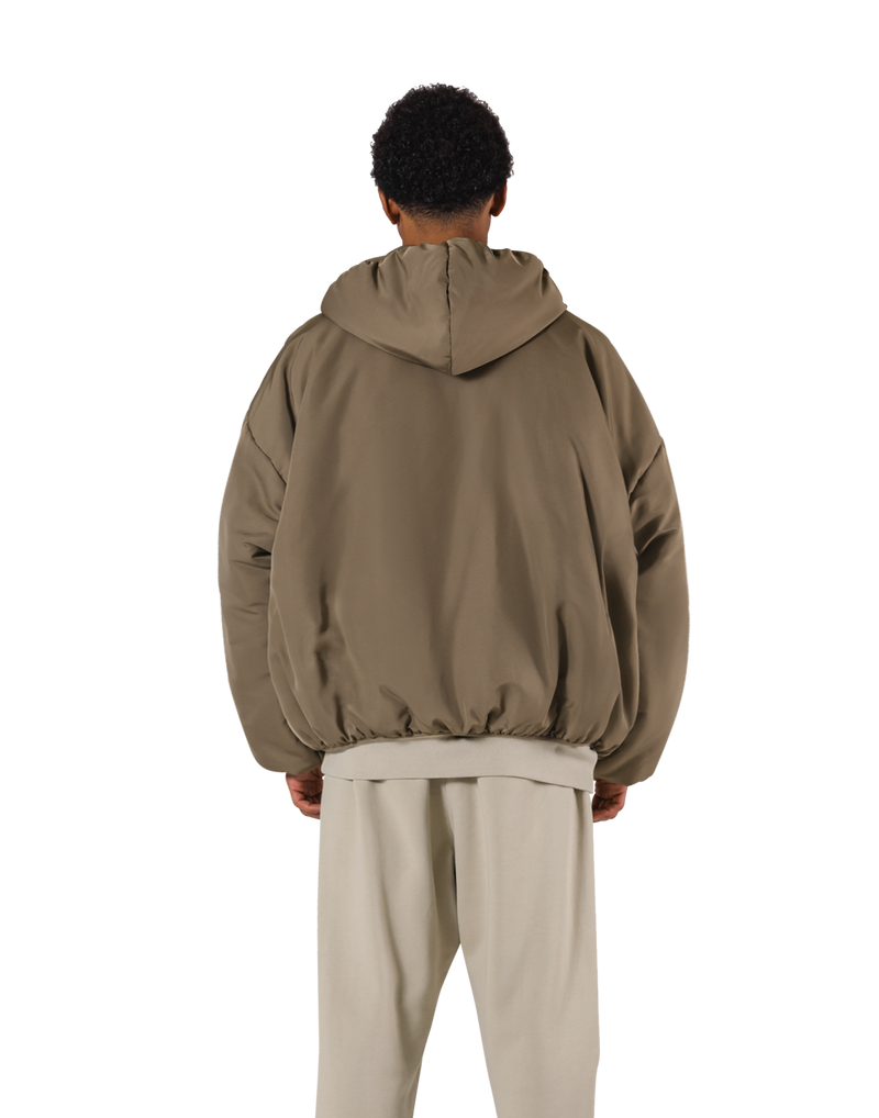 Oversize Hooded Puffer Jacket - Beige – LÝFT