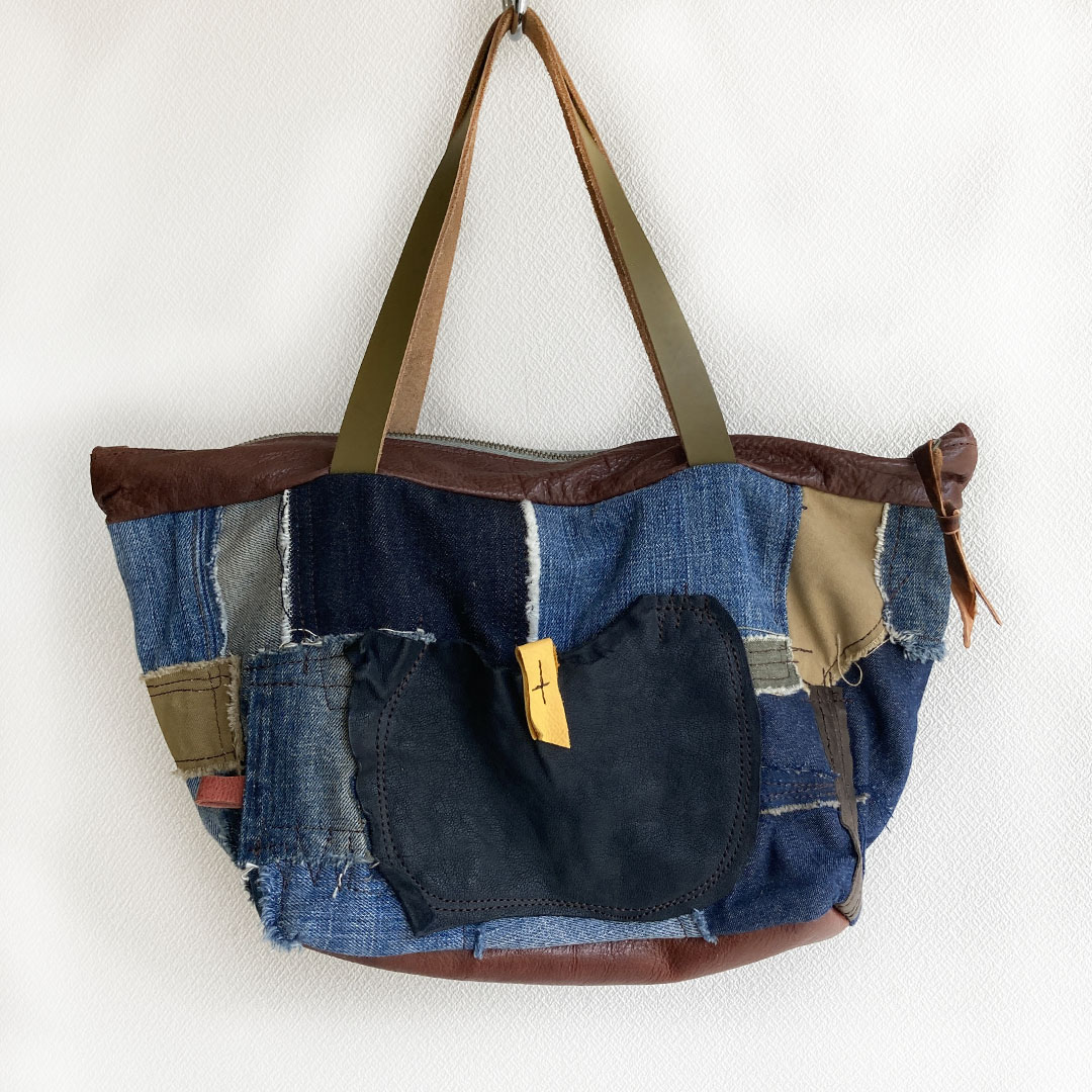 フランスデニムとレザーの創作トートバッグ Ardhi アルディ - マメチコ