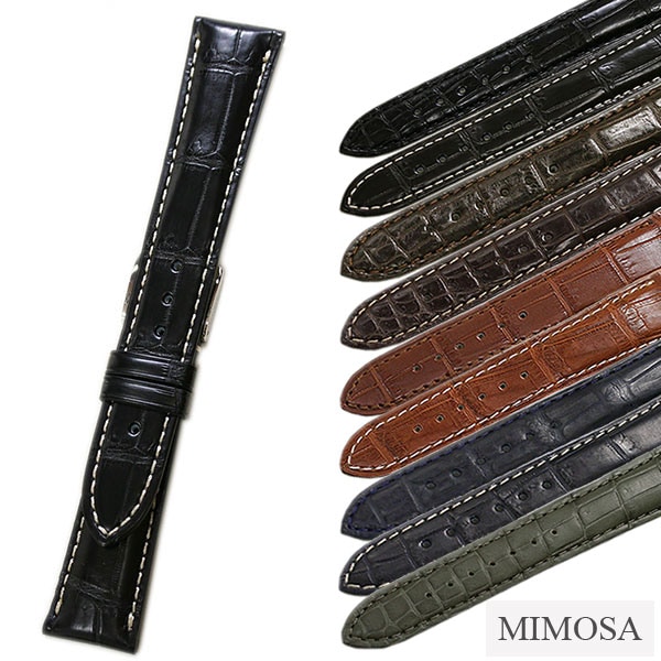 ミモザ】マットクロコダイル 竹斑 時計ベルト | ワニ | 時計ベルト専門