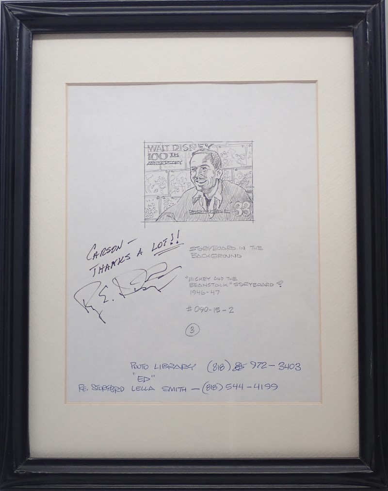ウォルト・ディズニー生誕100周年記念切手のデザイン原画（切手額装の
