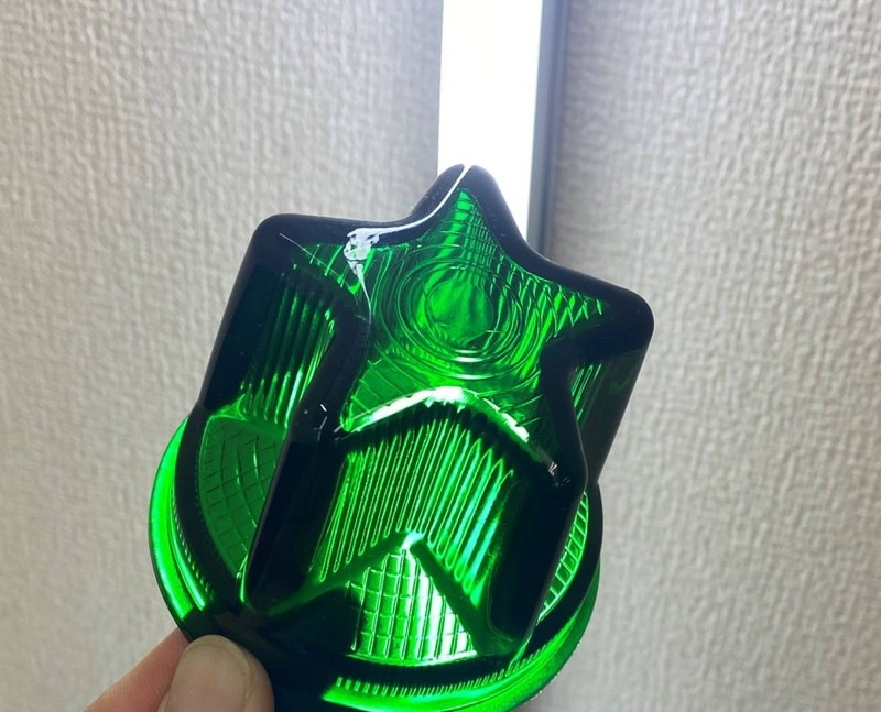 ガラス製 スターマーカーレンズ 【緑/グリーン】 1個 星型 G0501S