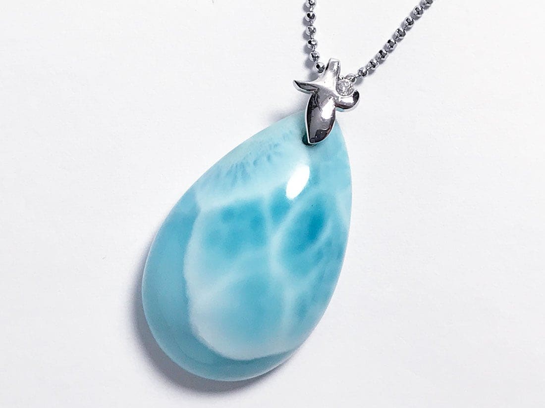 高品質】 ドミニカ共和国産 ラリマー ペンダントトップ