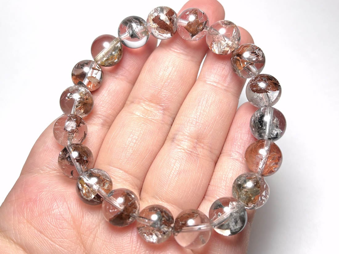 蛍光 ) エレスチャルクォーツ ブレスレット 10mm / Elestial Quartz