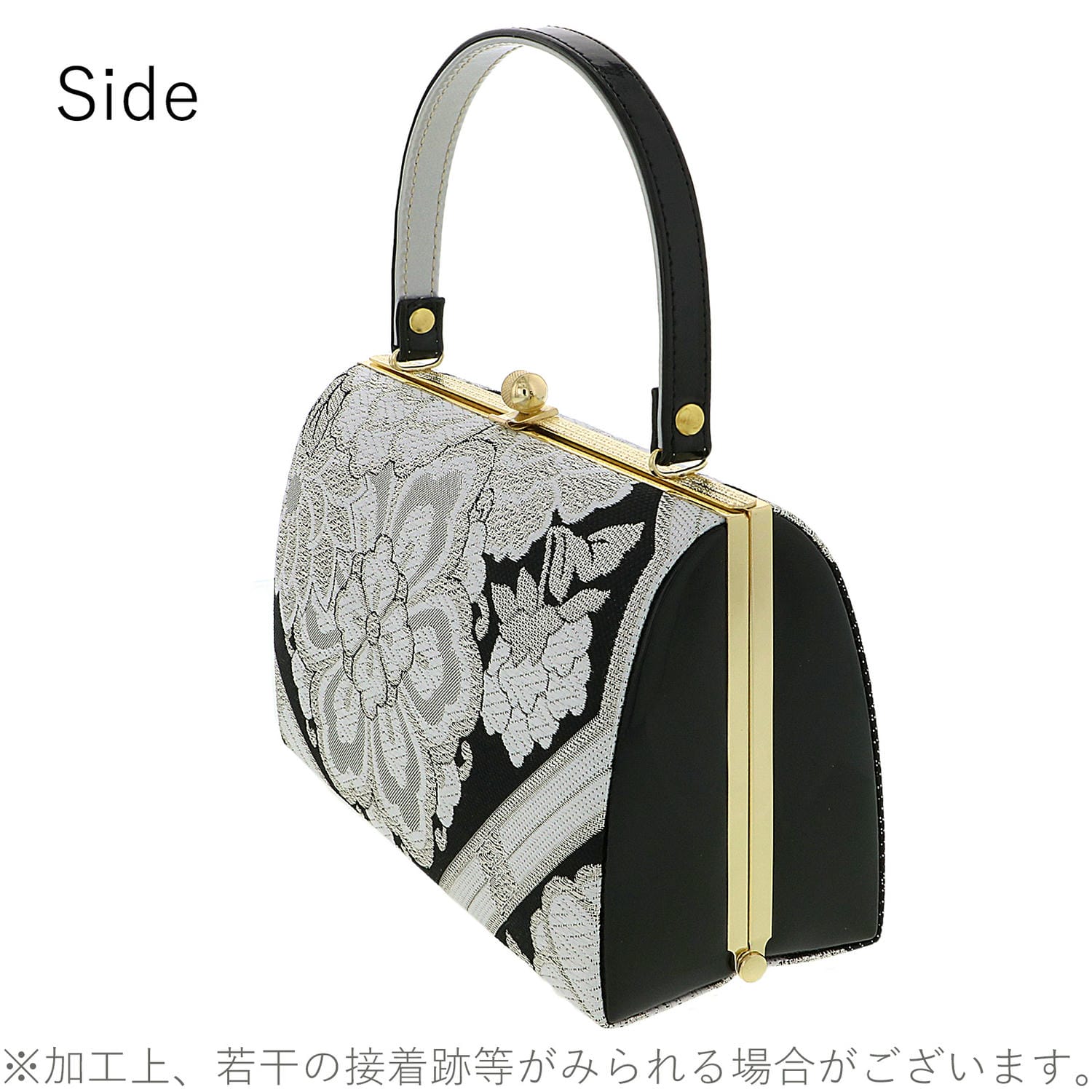 草履バッグセット「黒 黒×白、蜀江に花」Fサイズ 日本製 振袖草履