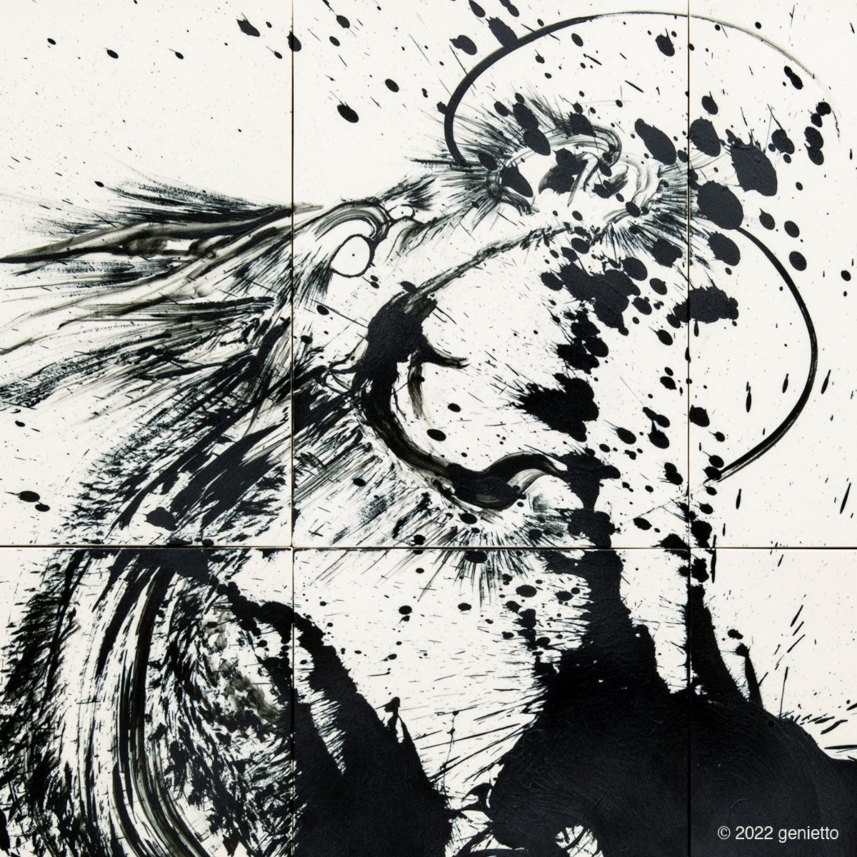 直筆陶墨画「始源龍天」 | 墨絵・陶墨画アーティスト 西元祐貴 Yu-ki