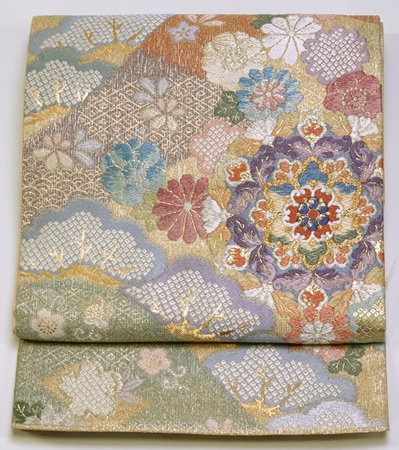 袋帯 六通柄 自然・華文様 お仕立て上がり 新古品 No 3551054 | 袋帯