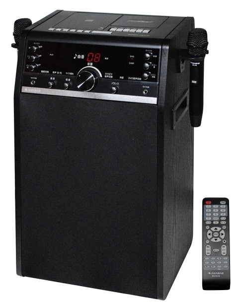 家庭カラオケシステム～DVDカラオケ,CD,カセットOK！／マイク2本付