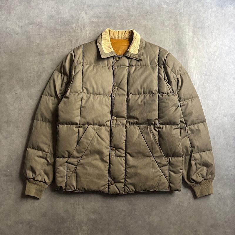 80'S EDDIE BAUER Snap Jac Down Jacket KHAKI 80年代 エディバウアー