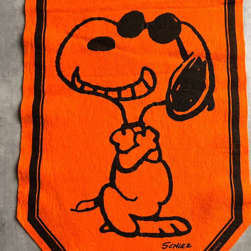 70'S PEANUTS Felt Pennant SNOOPY/ORANGE 70年代 ピーナッツ フェルト