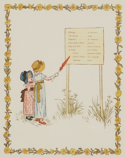 ケイト・グリーナウェイ 「子供の一日・扉絵I I(Ⅰ裏面