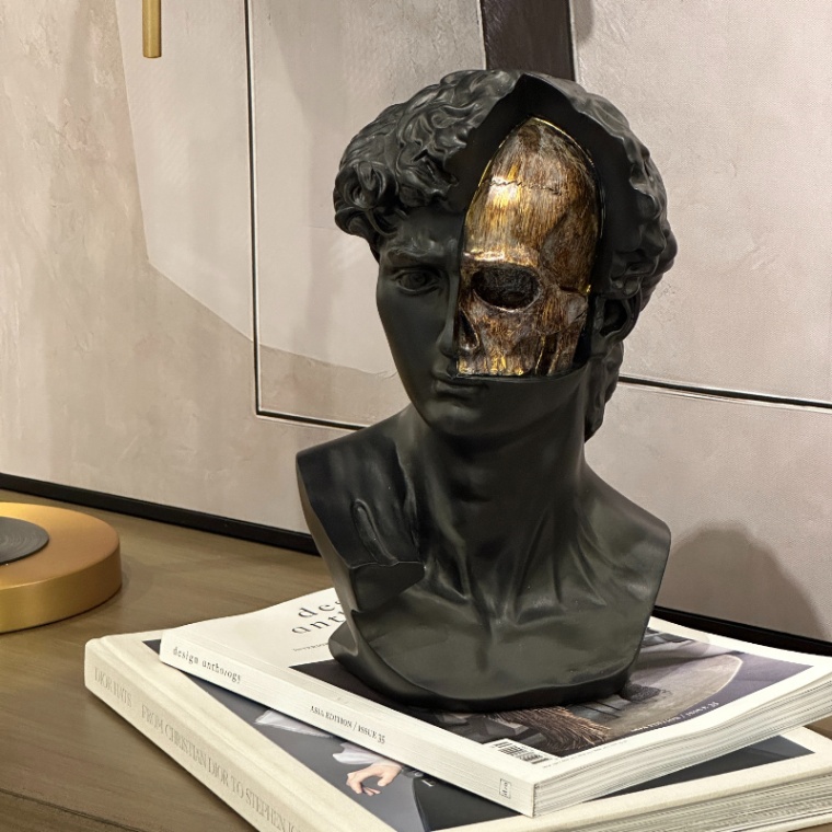 ダビデ×スカル アートオブジェ ブラック＆ゴールド | デコレーション