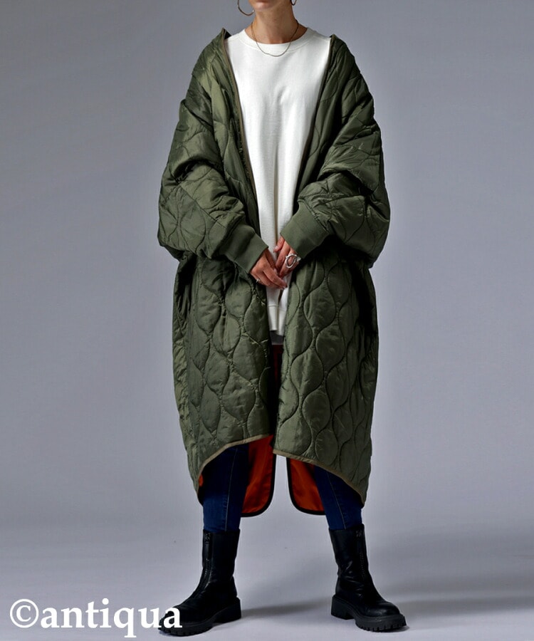 ダウンのような暖かさ ドルマンコート レディース アウター 送料無料