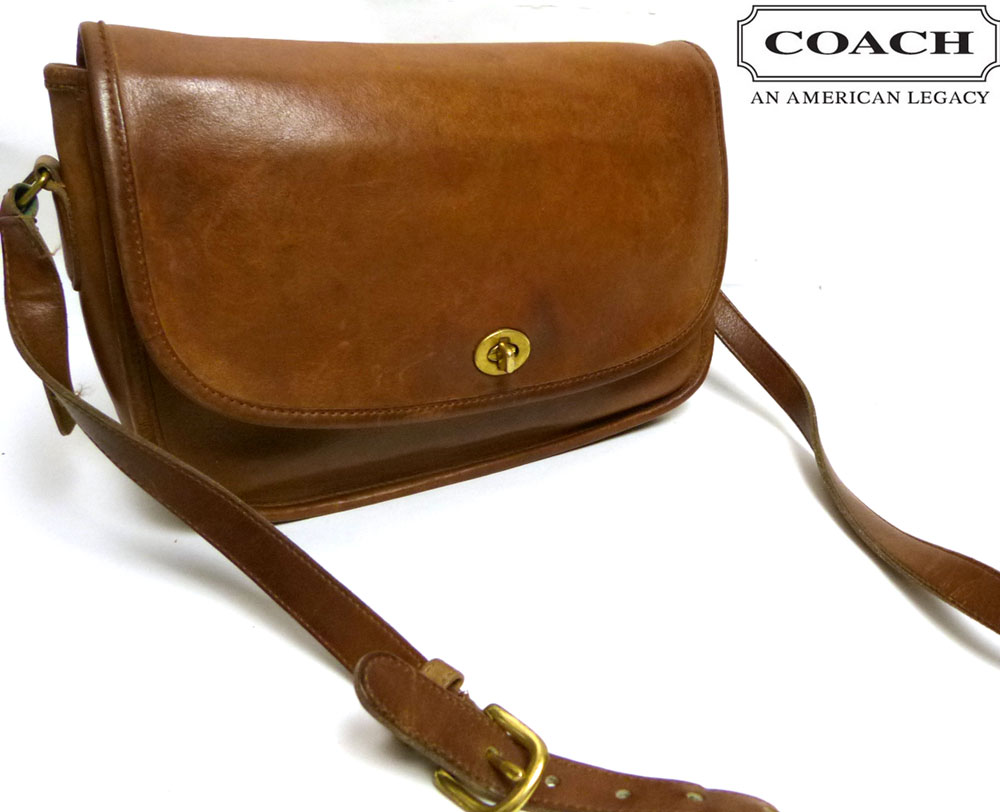 USA製オールドコーチ 本革レザー ショルダーバッグ OLD COACH (茶