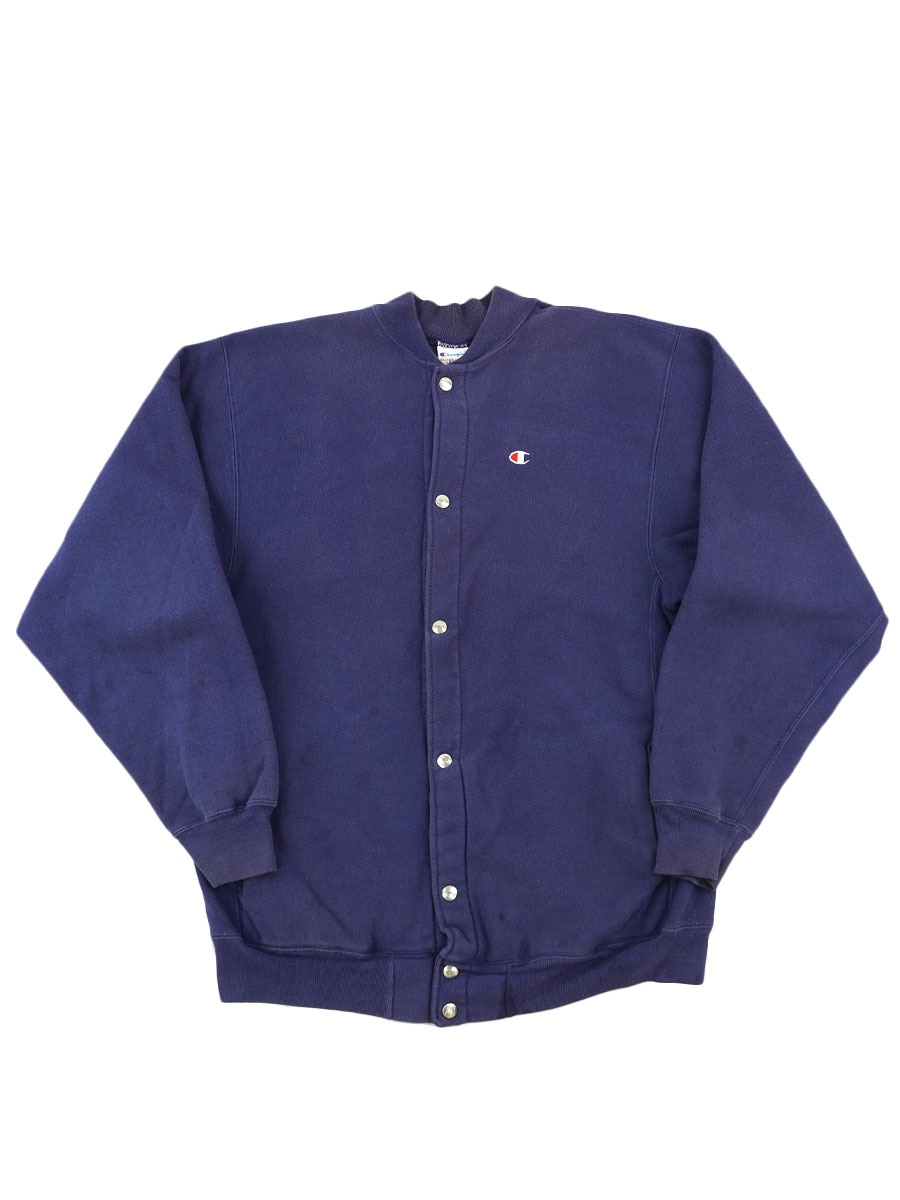 90's 刺繍タグ チャンピオンRW フルスナップカーディガン 青紫 表記(XL