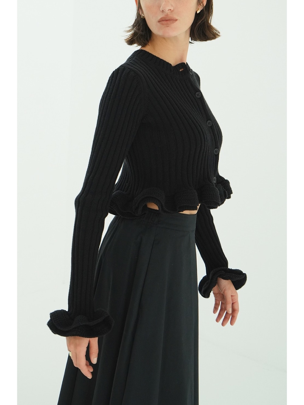 CLANE(クラネ) W FACE SHORT FRILLED KNIT TOPS - COLDBECK ONLINE