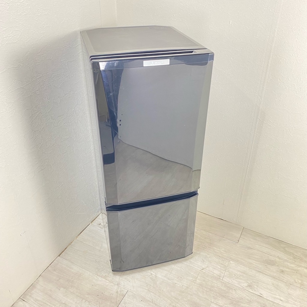 中古 146L 2ドア冷蔵庫 ブラック 三菱電機 MR-P15A-B 2017年製 単身用