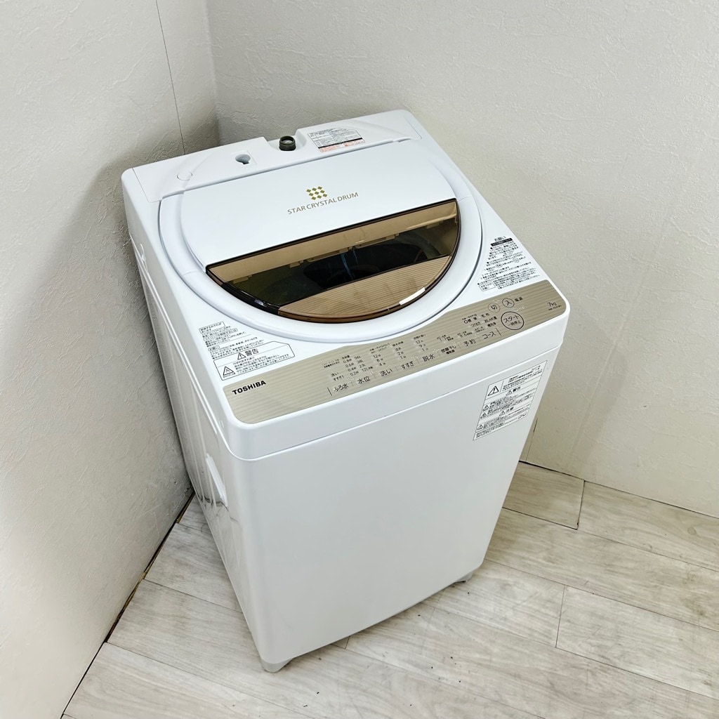 中古 7.0kg 風乾燥機能付き 全自動洗濯機 東芝 AW-7G5 2017年製 世帯用