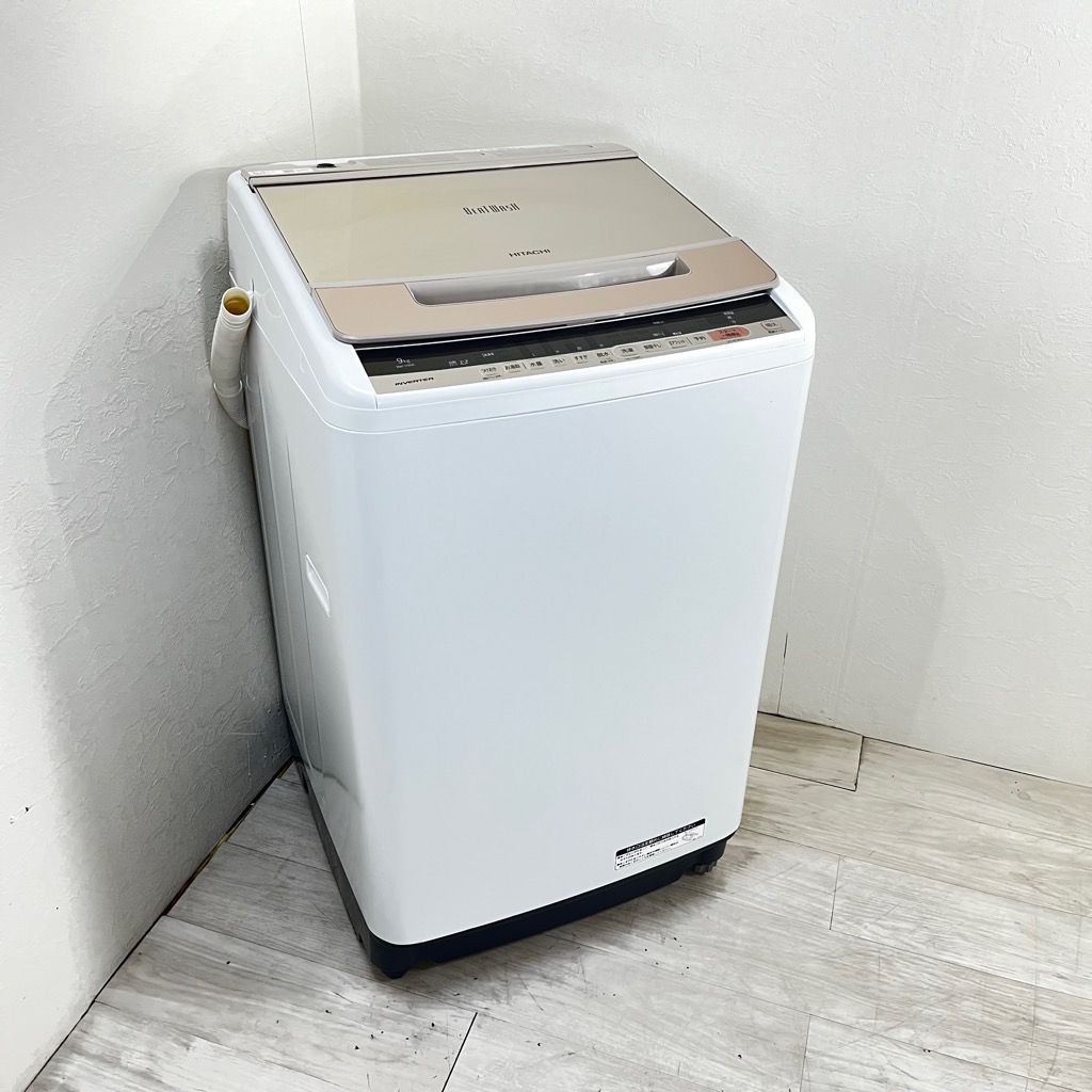 中古 9.0kg 全自動洗濯機 ビートウォッシュ 日立 BW-V90C 2018年製造