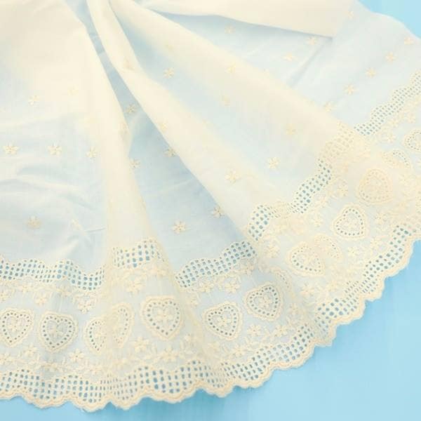 生地 綿カフェレース 生成り 【2m】 《通販限定》 | 手芸センター