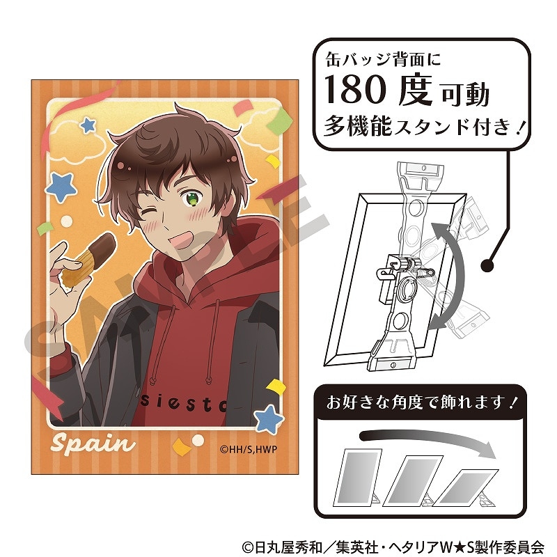 ヘタリア World☆Stars アート缶バッジ＿スペイン/食べ歩きグルメ