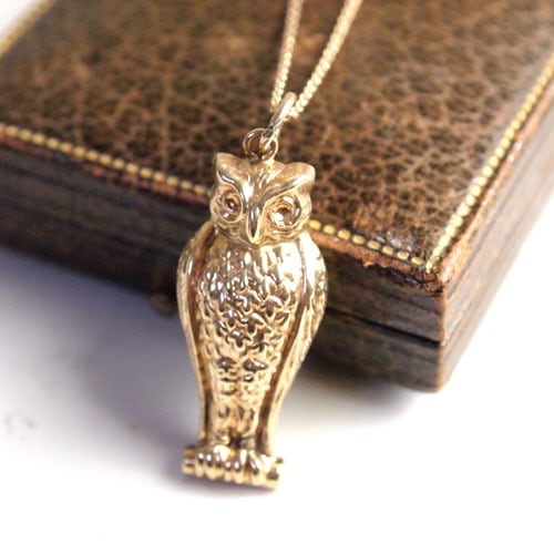 9金 フクロウ ペンダントトップ
