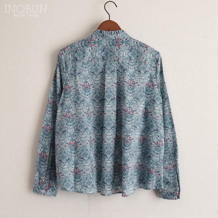 再入荷予定なし】Parkes リバティ スタンドフリルAラインブラウス 長袖