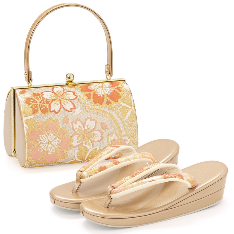 草履バッグセット 金/銀 佐賀錦 中国製 | 大人和装,婦人和装小物,草履