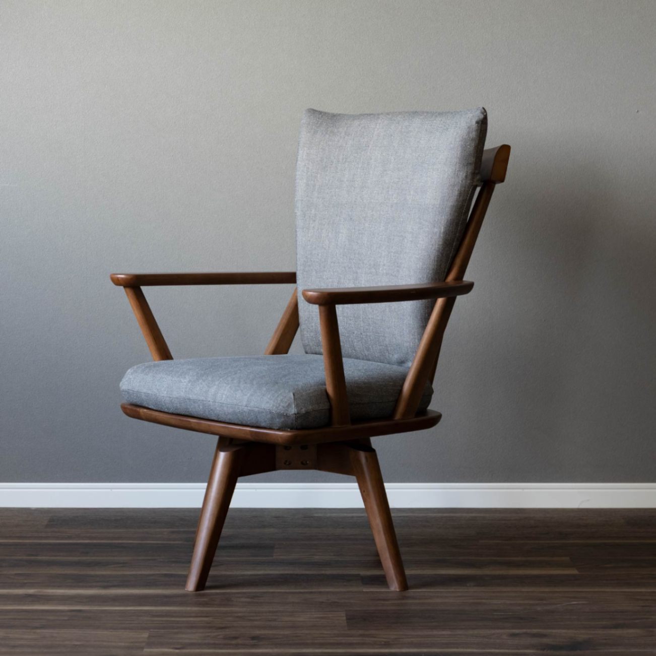 幅65/座面高42.5］ 回転チェア ダイニングチェア アームチェア 肘付き