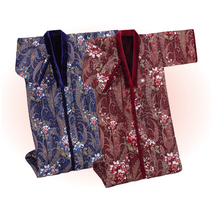 遠赤綿入りボア暖かかいまき布団 足ポケット付き 2色組｜ファミリー