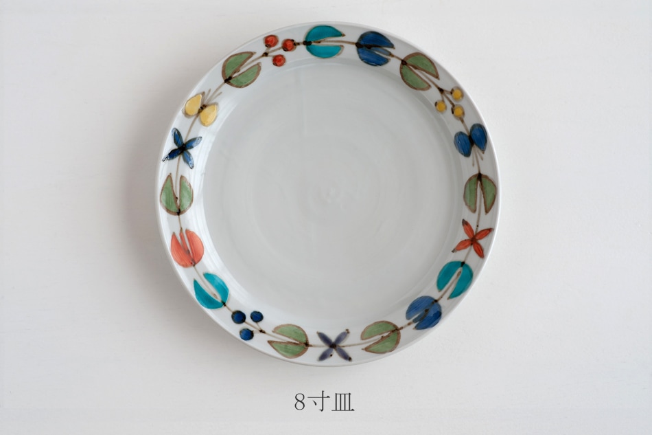 色絵花繋ぎ 平皿（徳永遊心） フリーデザイン ｜ 北欧・ロングライフ