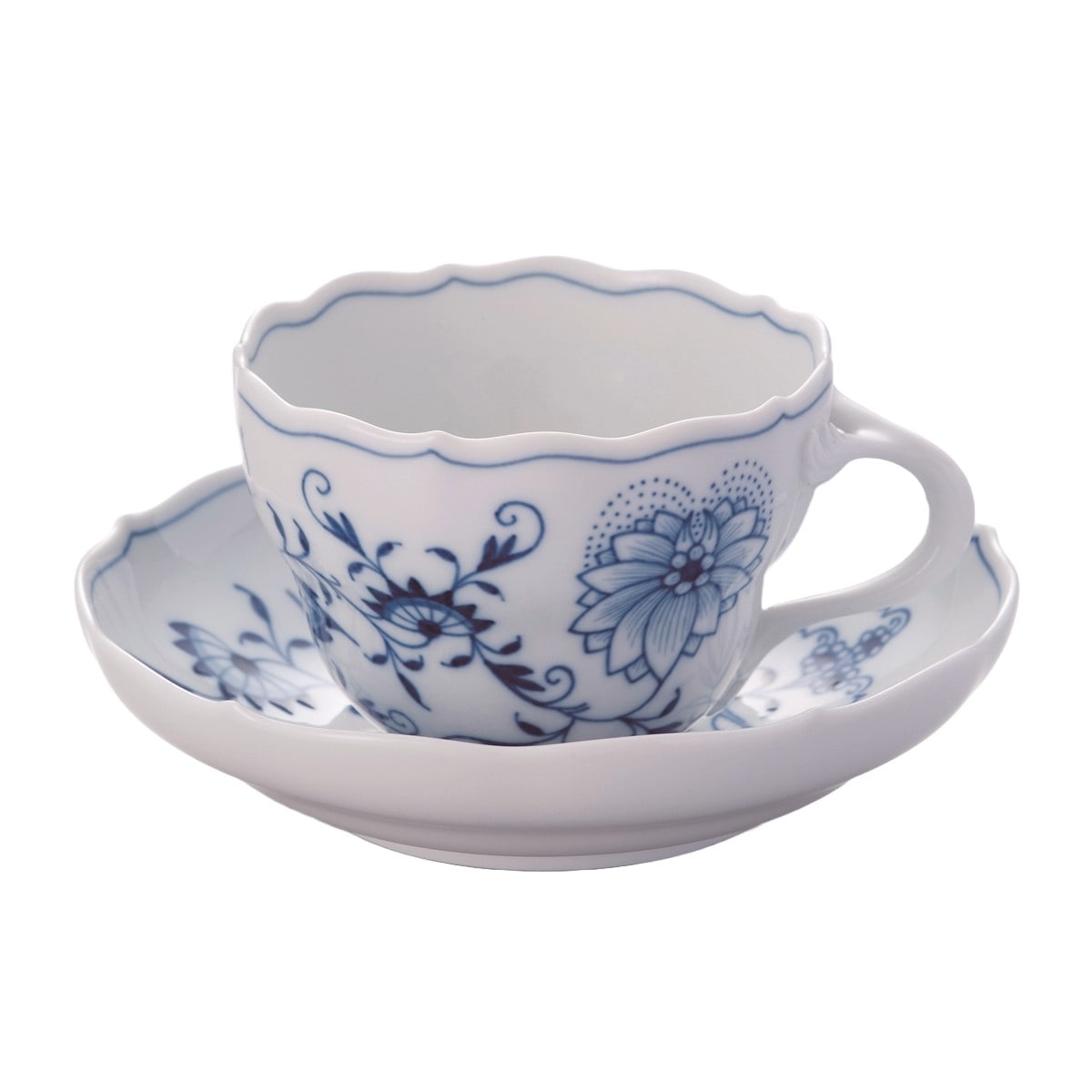 マイセン ブルーオニオン ペア ティー/コーヒー兼用カップ＆ソーサー