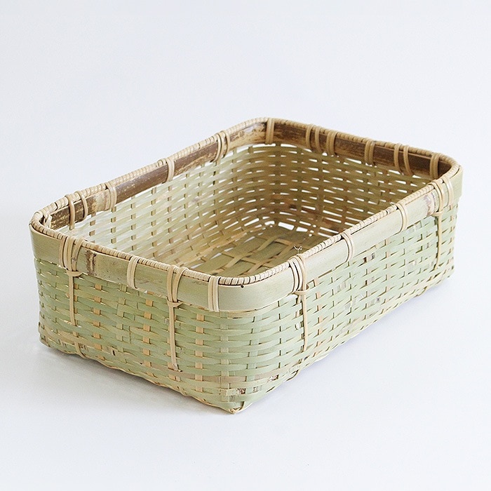 竹細工 収納かご 真竹（青竹） 塩かご 大 34.5cm ／ 茨城県