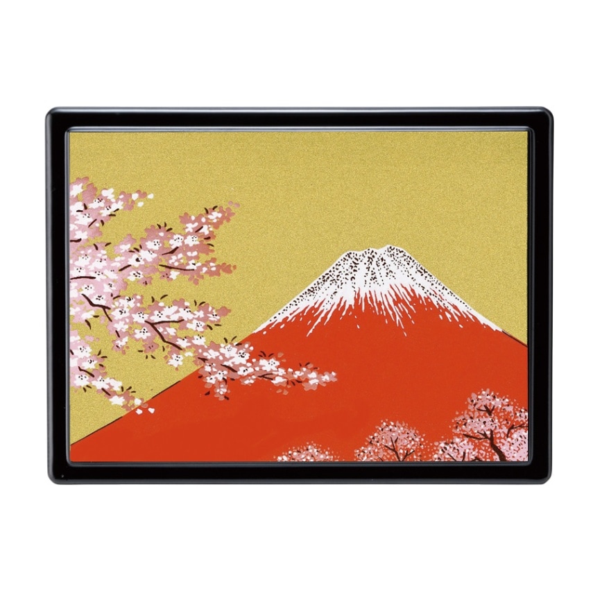 紀州蒔絵 付箋ケース（雅 MIYABI） 富士に桜（金） | 付箋ケース