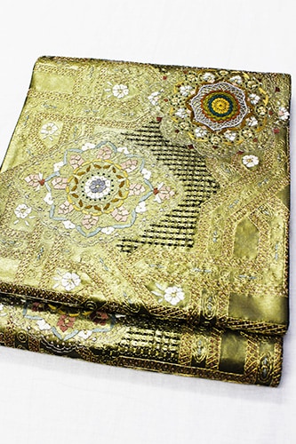 最高級袋帯「蘇州汕頭刺繍 金駒 幾何学華紋」 | 販売着物商品,袋帯