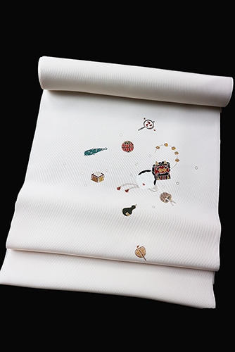 京の名門菱健謹製 五泉産塩瀬九寸名古屋染め帯「節分」 | 販売着物商品