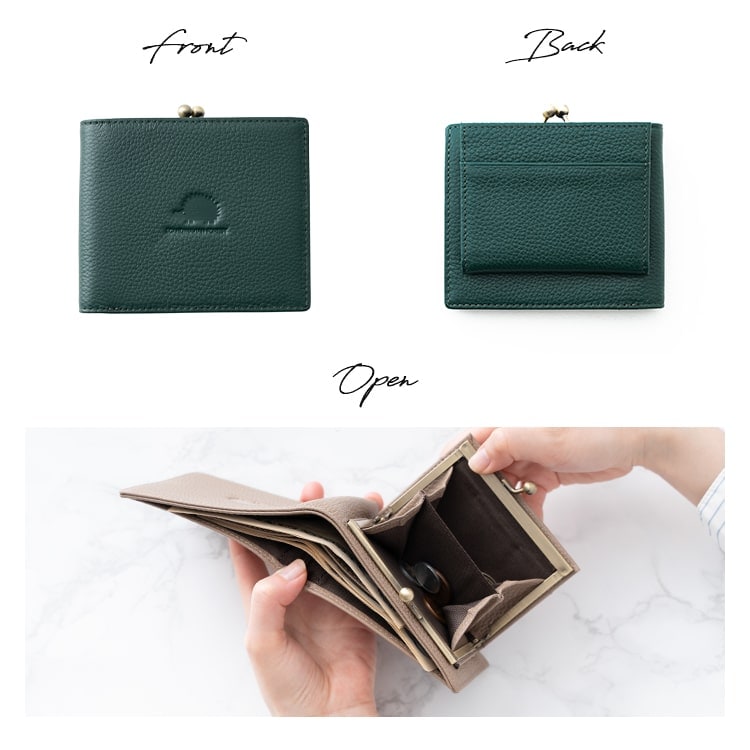 財布 レディース 二つ折 がま口 ブランド 本革 牛革 スカンジナビアン