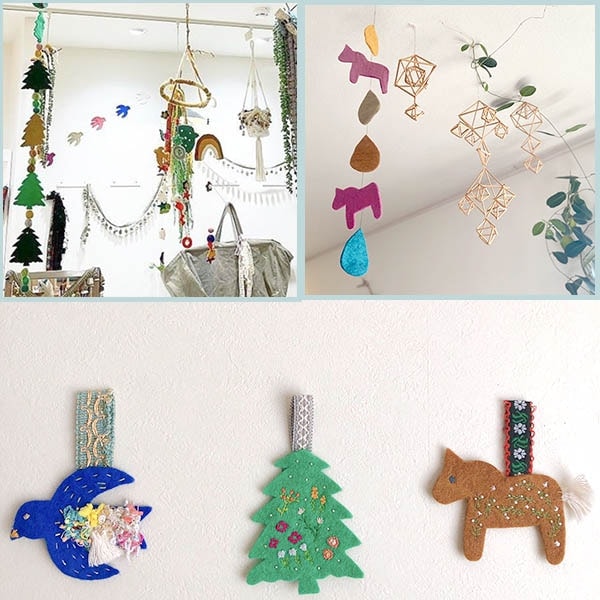 クリスマスツリーオーナメント飾り付けパーツにも人気の羊毛フェルトの