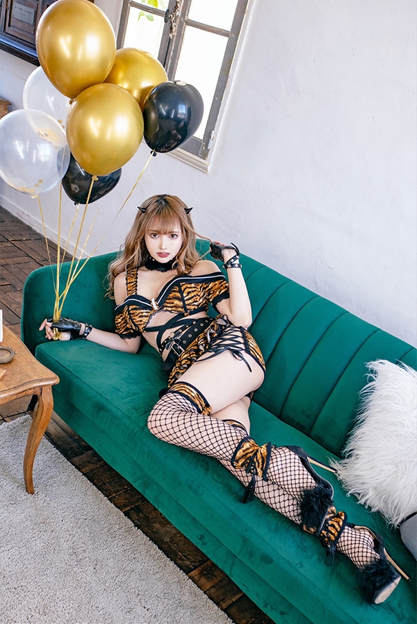 即日発送】2カラータイト鬼コスチューム《ハロウィンコスプレ9点セット